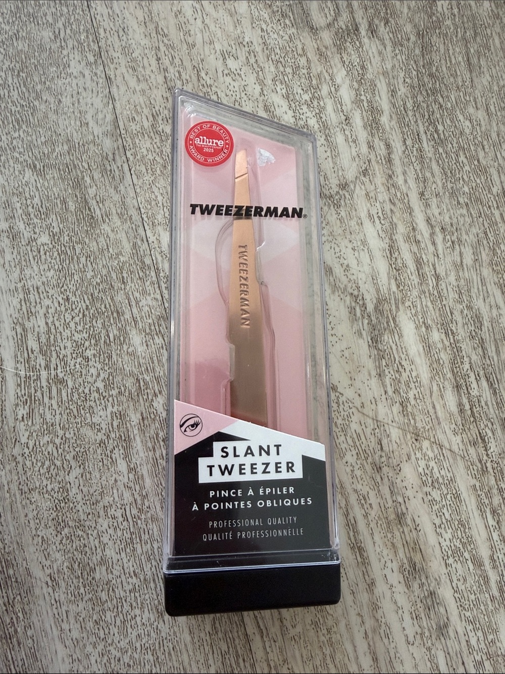 Tweezerman Rose Gold Slant Tweezer - Precision Eyebrow Tool